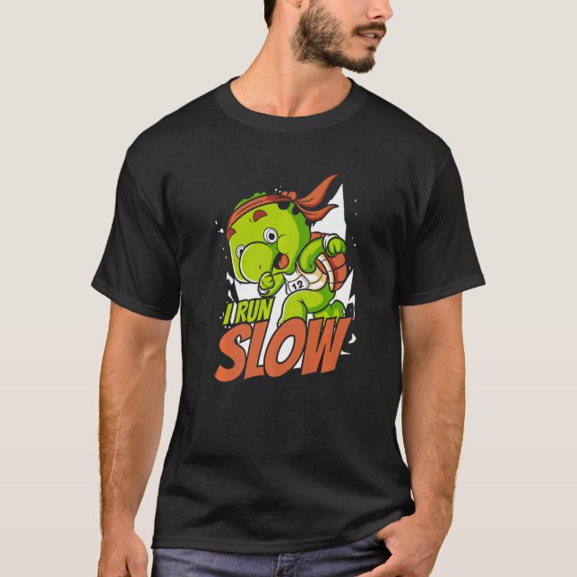 T-shirt J'Exécute Alligator Lent Snapping Red Earder Slide (Devant)