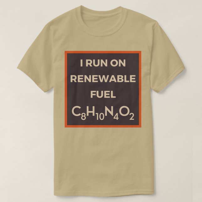T-SHIRT J'EXÉCUTE SUR LA FORMULE CHIMIQUE DE CAFFÉINE DE C (Design devant)