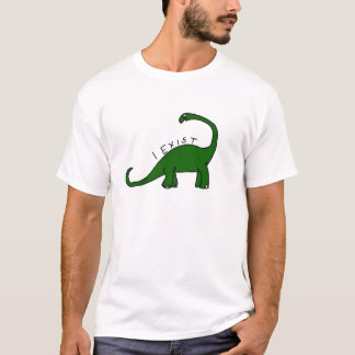 T-shirt J'existe tee - shirt de dinosaure de brontosaure