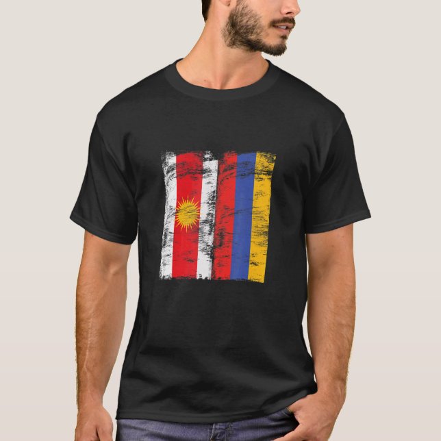 T-shirt Jezidian Ezyxan Arménie Drapeau Lali Melek Taus Ez (Devant)