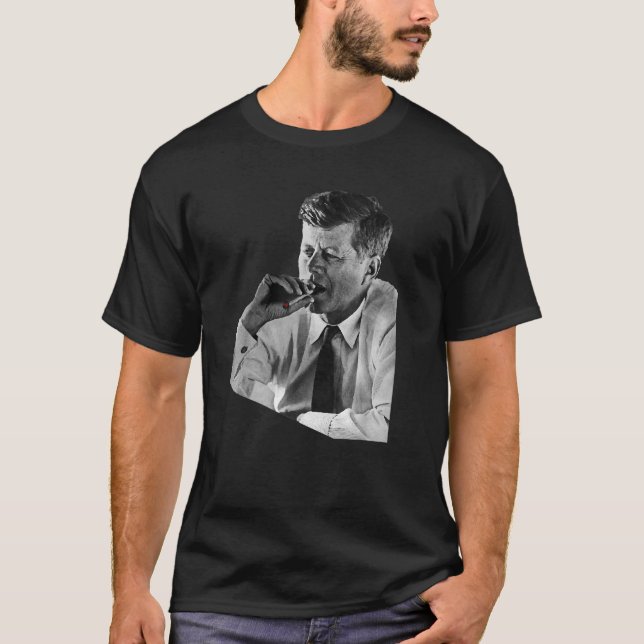 T-shirt JFK John F Kennedy Cigar Fumer T Chemise (Devant)