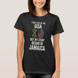 T-shirt J'habite peut-être aux USA mais mon histoire a com
