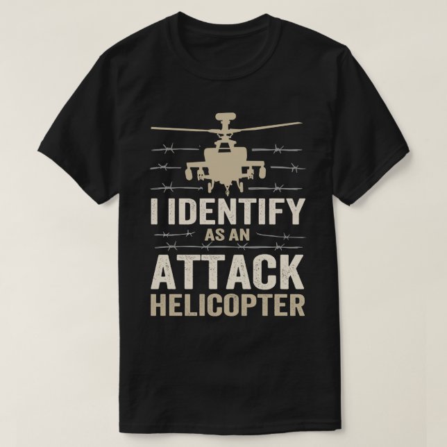 T-shirt J'Identifie Comme Un Hélicoptère D'Attaque (Design devant)