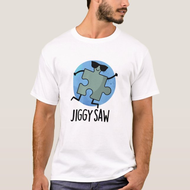 T-shirt Jiggy Saw Dancing Danseuse Jigsaw Puzzle Pun (Devant)