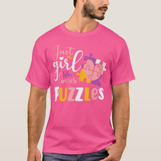 T-shirt Jigsaw Puzzle Lover Games Just A Girl Who Loves P