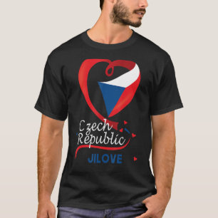 T-shirt Jilove République Tchèque Drapeau Cardiaque Lion T