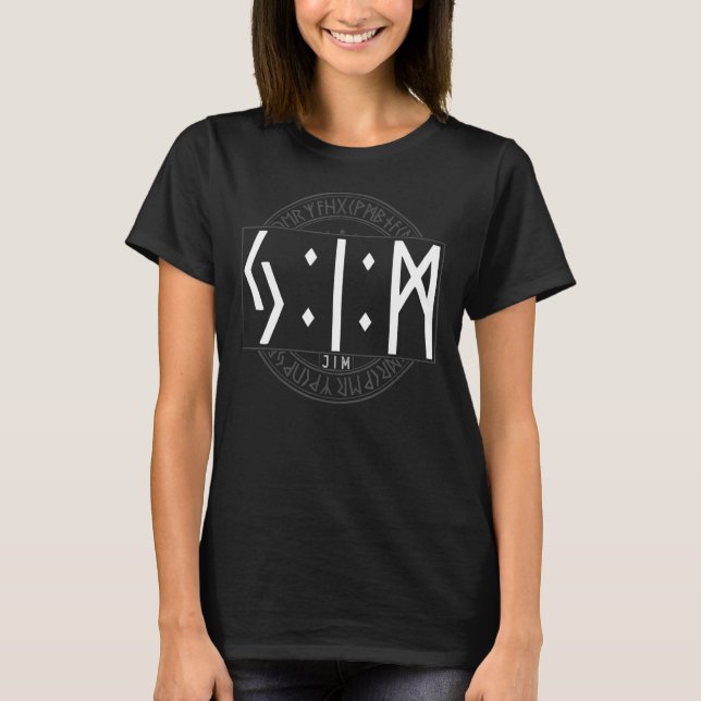 T-shirt Jim dans Futhark Viking Runes (Devant)