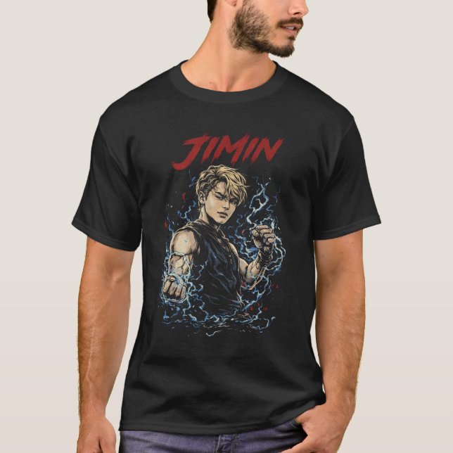 T-shirt Jimin BTS Fatality Style Dark Comic Illustration (Devant)