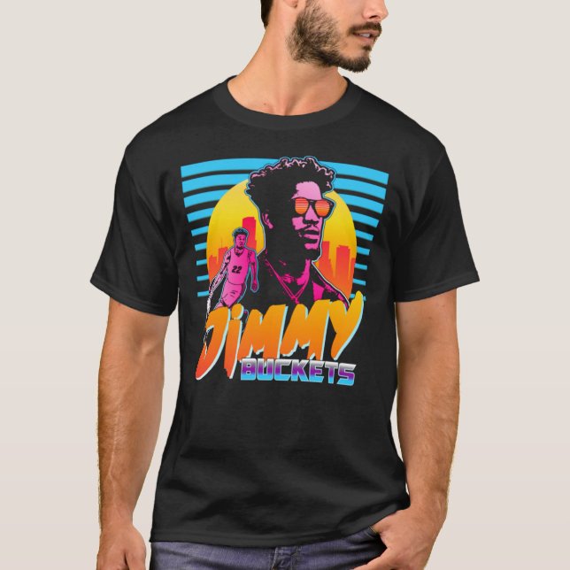 T-shirt Jimmy Buckets Miami Outrun Style Graphisme Essenti (Devant)