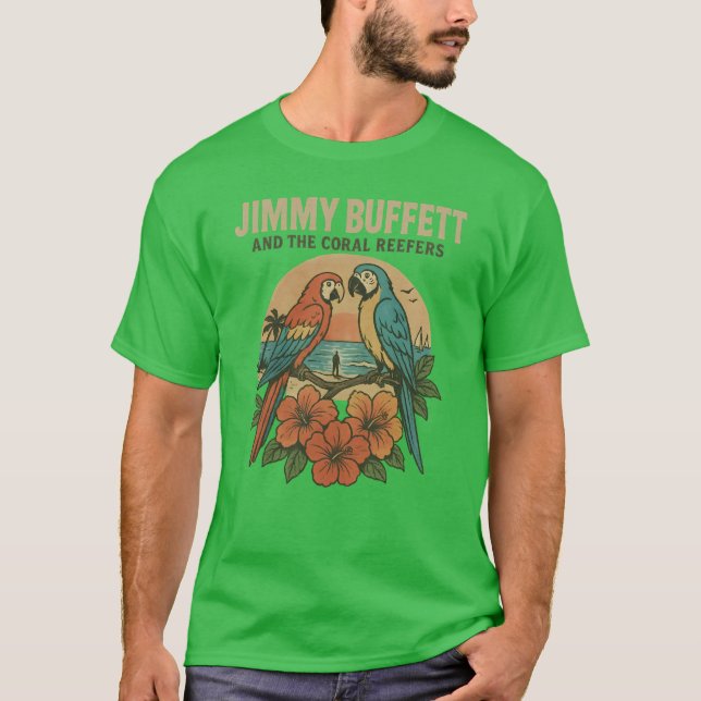 T-SHIRT JIMMY BUFFETT ET CORAL REEFERS (Devant)