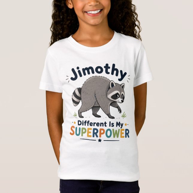 T-Shirt Jimothy différent est mon superpouvoir (Devant)