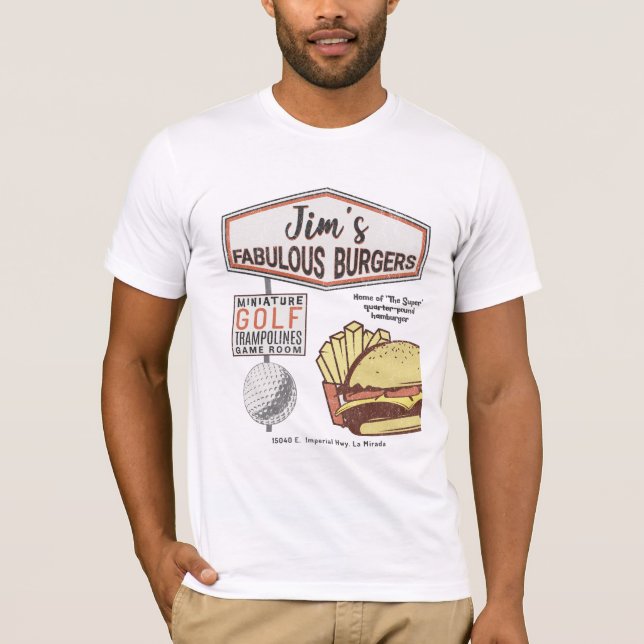 T-shirt Jim's Fabulous Burgers - La Mirada (Devant)