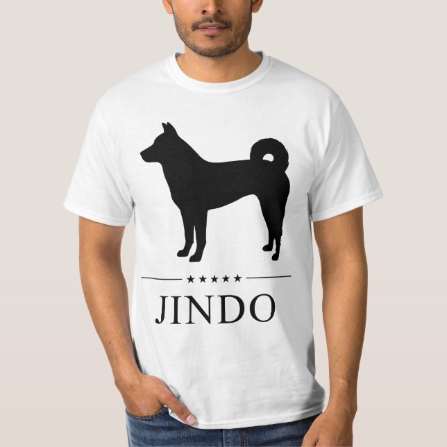 T-shirt Jindo Dog Black Silhouette  (Devant)