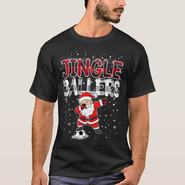 T-shirt Jingle Ballers Santa Football Christmas Soccer Pla (Devant)