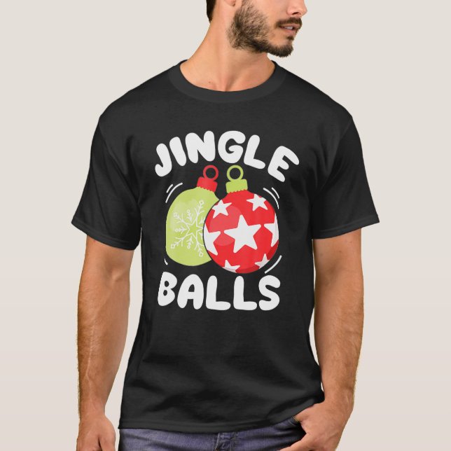 T-shirt JINGLE BALLS Tinsel Funny Couple Chestnu de Noël (Devant)