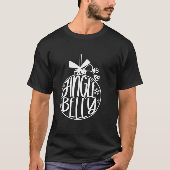 T-shirt Jingle Bell All The Way  Christmas Pregnancy (Devant)
