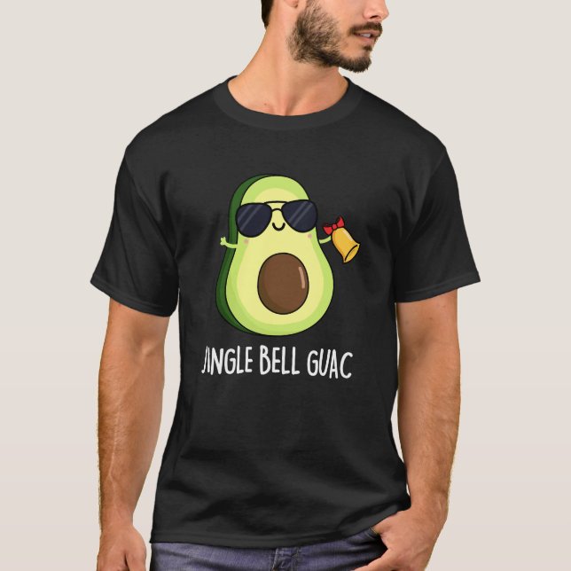 T-shirt Jingle Bell Guac Amusant Avocado Pun Dark BG (Devant)