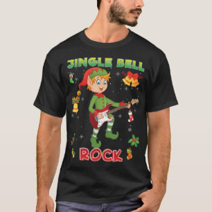 T-shirt Jingle Bell Rock Rockin' Christmas Elf Jouer Gui