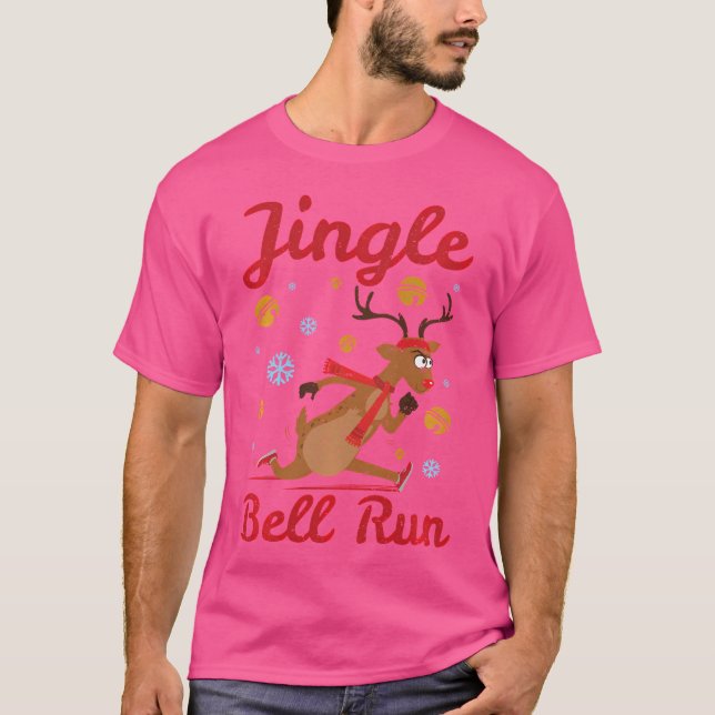 T-shirt Jingle Bell Run Reindeer en course (Devant)