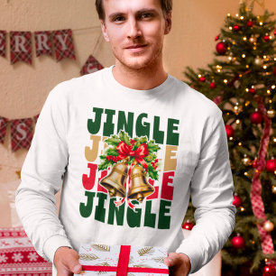 T-Shirt Jingle Jingle Vintage Gold Bells & Holly
