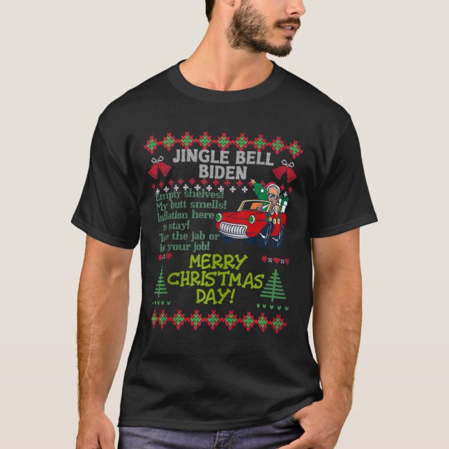 T-shirt Jingle Joe Biden Xmas Carol Trump Noël laid S (Devant)
