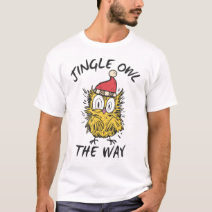 T-shirt Jingle Owl en chemin Funny Père Noël Owl