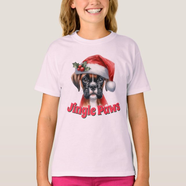 T-shirt Jingle Paws et Boxer Dog Joy (Devant)