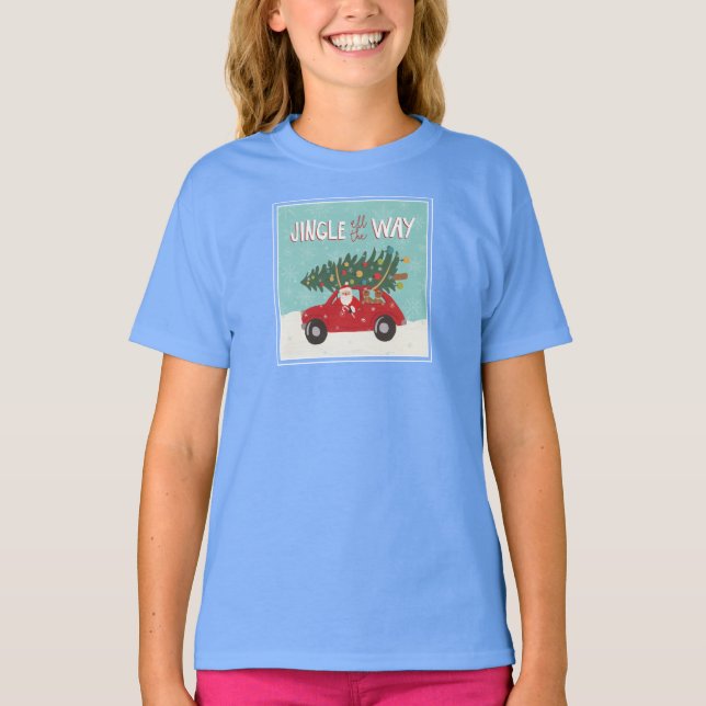 T-shirt Jingle Tout Le Chemin | Père Noël Car (Devant)