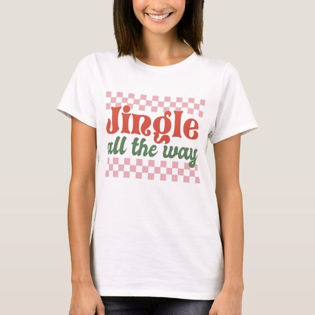 T-shirt Jingle Tout Le Chemin Retro Noël Super (Devant)