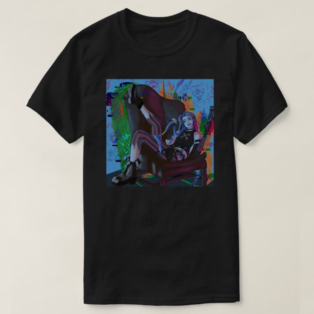 T-shirt Jinx de Arcane fanart - Netflix Sticker.png (Design devant)