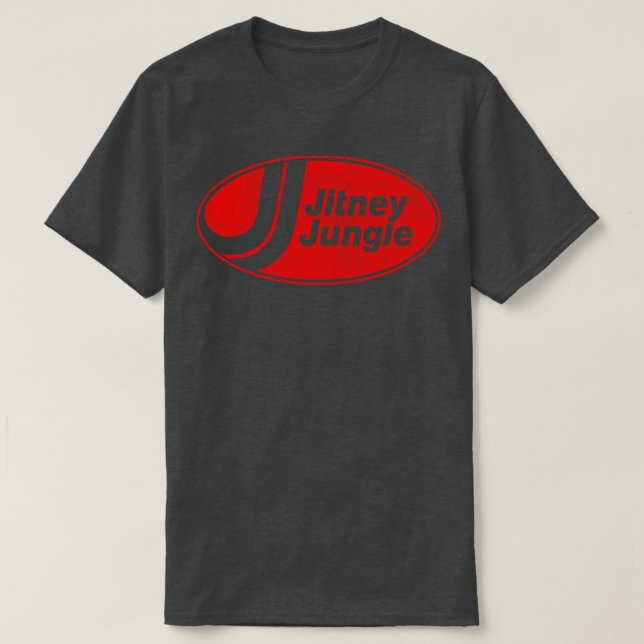 T-shirt Jitney Jungle Vintage look Foncé Design (Design devant)