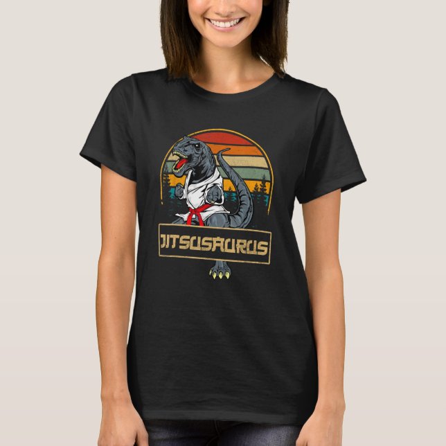 T-shirt Jitsusaurus Funny Jiu Jitsu T-Rex BJJ MIXED MARTIA (Devant)