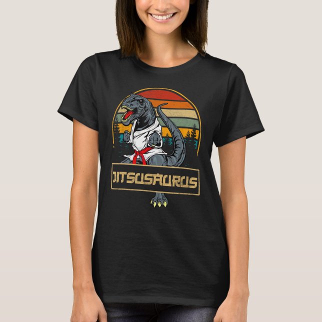 T-shirt Jitsusaurus Funny Jiu Jitsu T-Rex BJJ MIXED MARTIA (Devant)