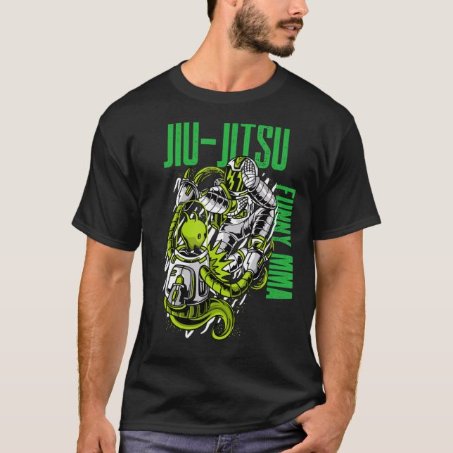 T-shirt Jiu Jitsu Alien Vs Astronaut Combattez Le MIXED MA (Devant)