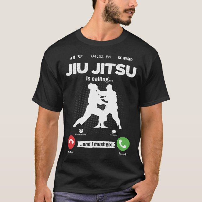 T-shirt Jiu Jitsu Appelle Je Dois Aller MIXED MARTIAL ART  (Devant)