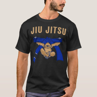 T-shirt Jiu Jitsu BJJ Sloth Jiu Jitsu Blue Belt avec texte