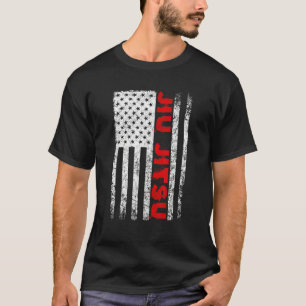 T-shirt Jiu Jitsu Brésilien Drapeau Américain Us Sports