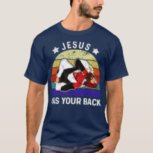 T-shirt Jiu Jitsu Brésilien Jésus Jésus a ton dos 1