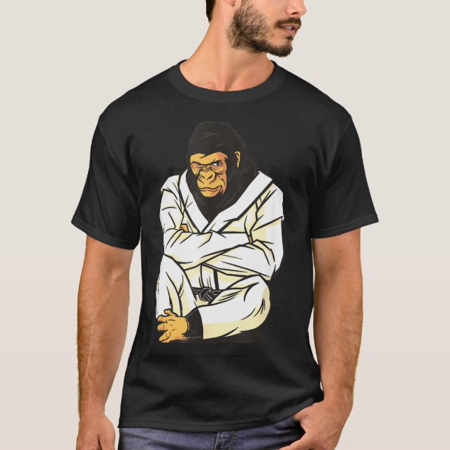 T-shirt Jiu Jitsu Brésilien Judo Gorille (Devant)