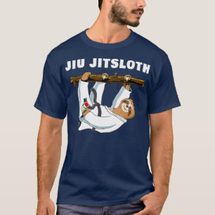 T-shirt Jiu Jitsu Chemise Sloth Funny Black Belt Martial