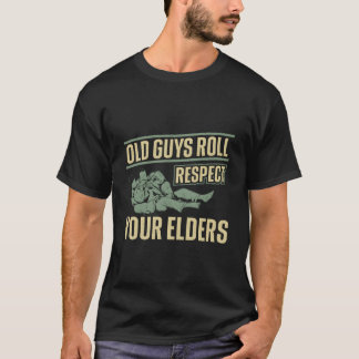 T-shirt Jiu Jitsu Dad Father Coach Old Guys Roll Respect Y