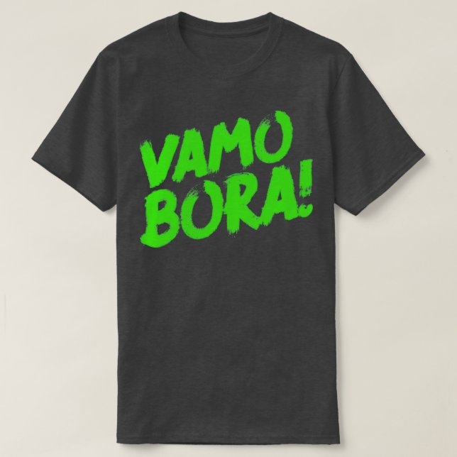 T-shirt Jiu Jitsu Design Vamo Bora Green Light Martial Art (Design devant)