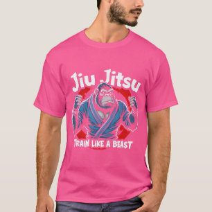 T-shirt Jiu Jitsu Gorilla Train Comme Une Bête Drôle Jiu J
