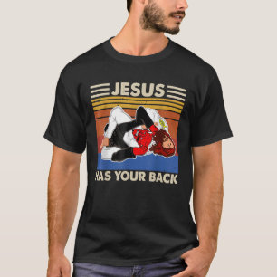 T-shirt Jiu Jitsu Jésus est derrière toi MMA brésilien