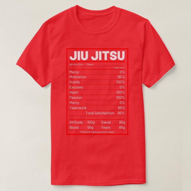 T-shirt Jiu Jitsu Nutrition Facts Drôle Jiu Jitsu Nutritio (Design devant)