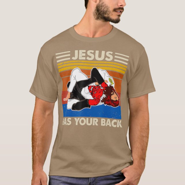 T-shirt Jiu Jitsu s Jésus a votre MIXED MARTIAL ART du dos (Devant)