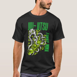 T-shirt Jiu Jitsu Space Monster, Rocket Ship, Grapple, Mix