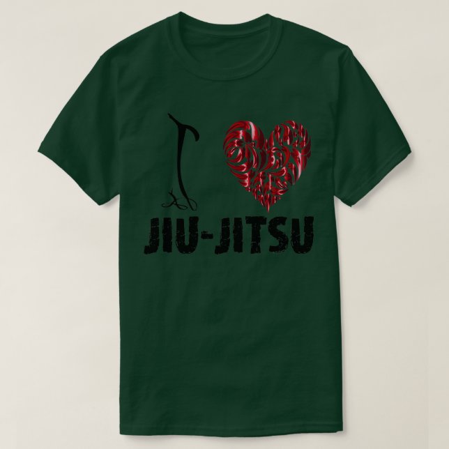 T-shirt JiuJitsu texte blanc T J'aime JiuJitsu (Design devant)