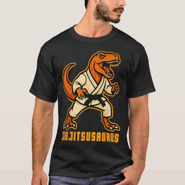 T-shirt Jiujitsusaurus Dino Jiu Jitsu Dinosaure Grappler (Devant)