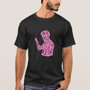 T-shirt JJ's silhouette ménagère citation en rose pastel